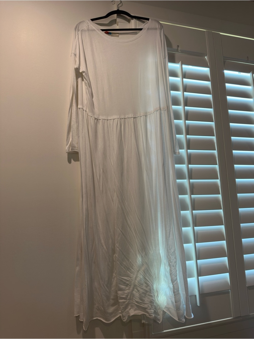 Free People White Long Sleeve Maxi Dress